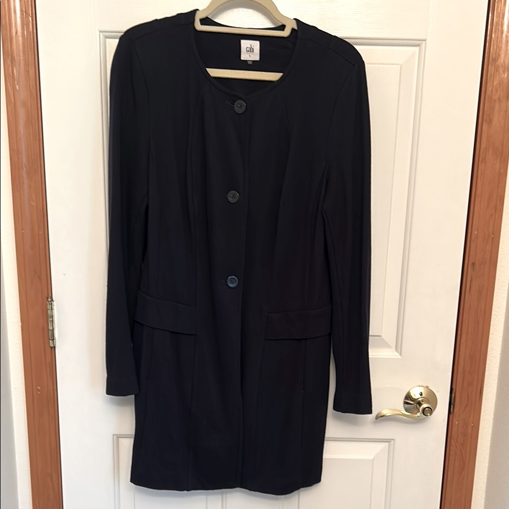 CAbi Lido navy blue jacket. Ponte twill